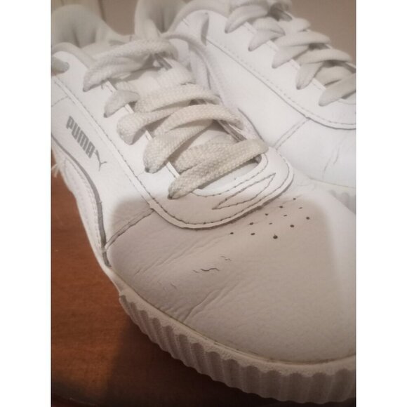 Puma Women's Carina 370325-02 White Leather Casual Shoes Sneakers Size 7 - Picture 6 of 15